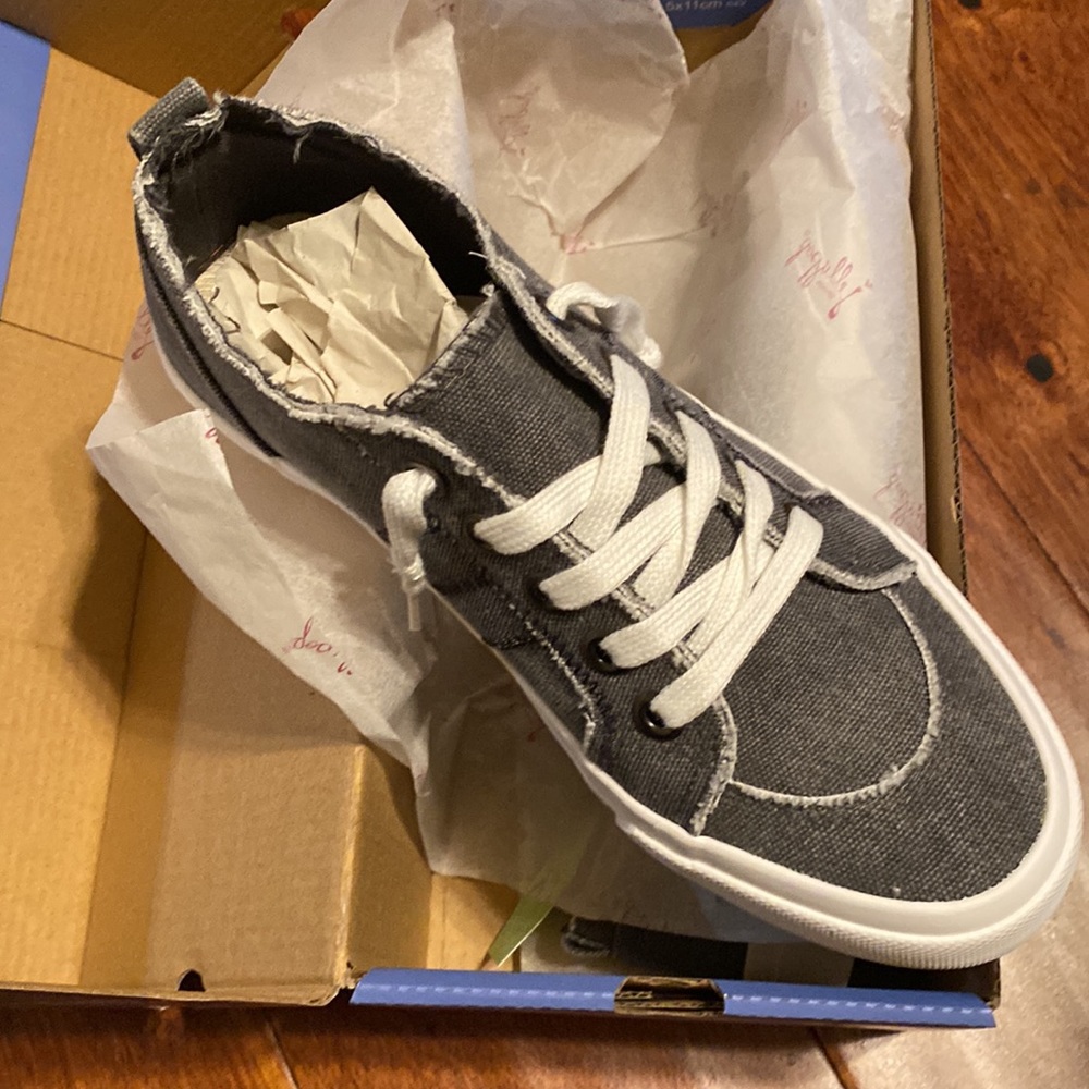 Jollypop comfort fit charcoal slip on canvas shoes. Brand new. Never worn